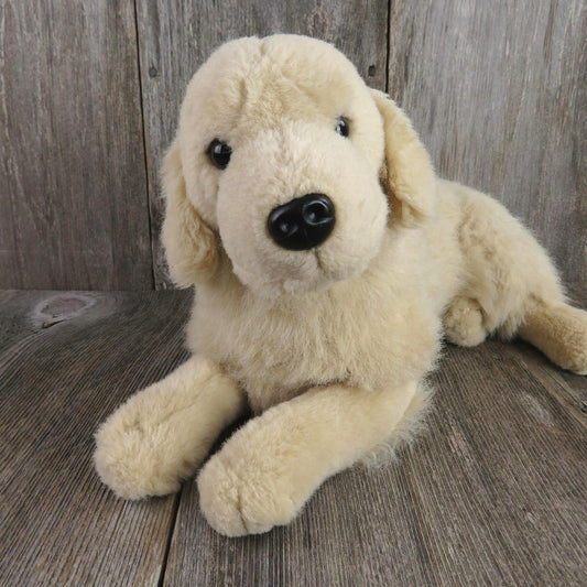 Golden Retriever Dog Plush Puppy Stuffed Animal Yellow Labrador Lounging Lab - At Grandma's Table