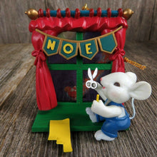 Load image into Gallery viewer, Vintage Mouse Mice Ornament Window Noel Banner Crafts Paper Enesco Lustre Fame - At Grandma&#39;s Table