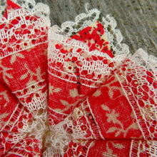 Load image into Gallery viewer, Vintage Star Flower Fabric Ornament Handmade Christmas Lace Poinsettia Lot Set - At Grandma&#39;s Table