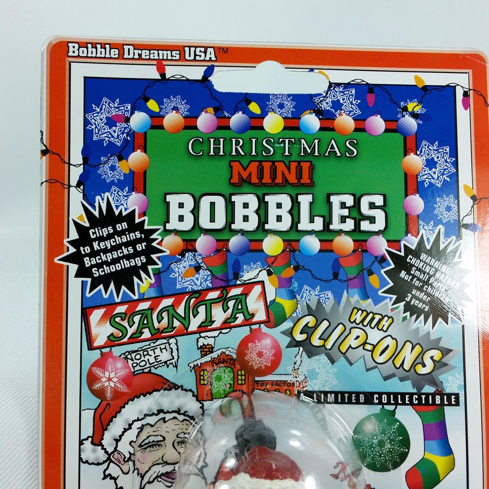 Santa Claus Bobblehead Bobble Dreams Mini Christmas Clip On Ornament Decor 2002 - At Grandma's Table