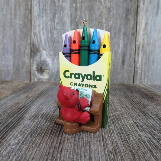 Vintage Teddy Bear Crayon Pipe Organ Ornament Hallmark Crayola Piano Carols 1991 - At Grandma's Table