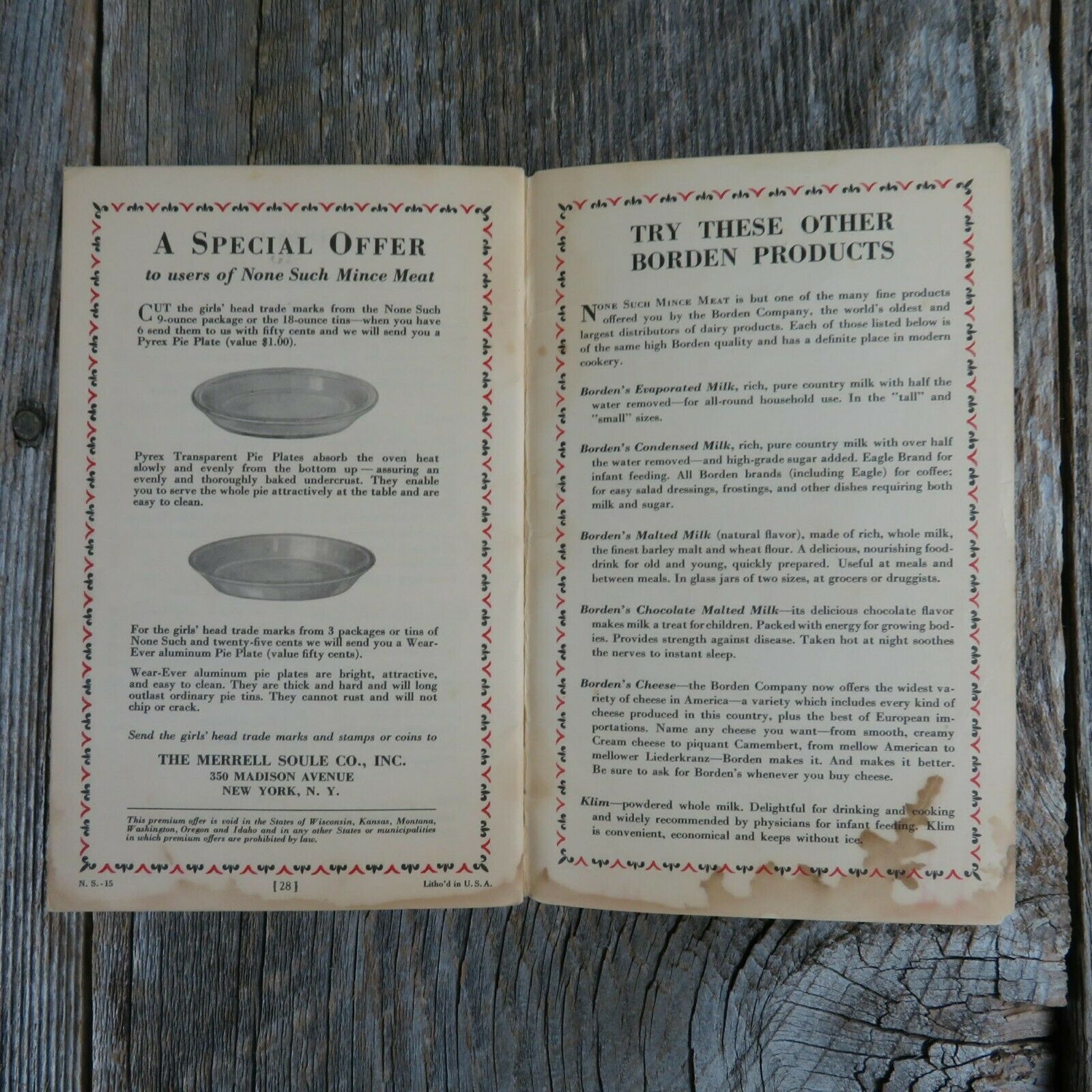 Vintage Cookbook None Such Recipes Mince Meat Pie Promo Booklet 1940s or 50s - At Grandma's Table