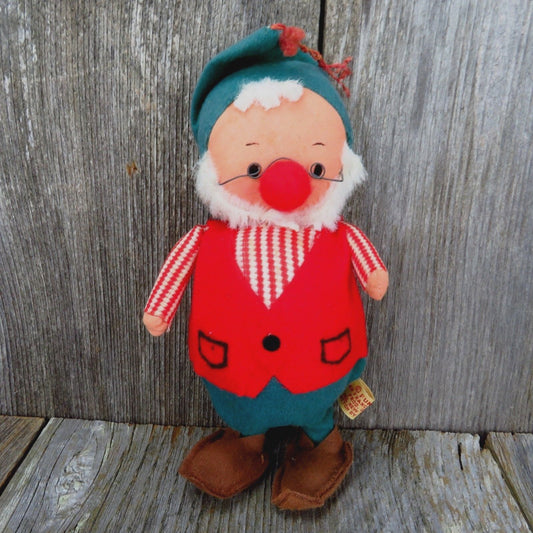 Christmas Elf Ornament Fun Farm Vintage Gnome Plush Stuffed Animal Toy Doll - At Grandma's Table