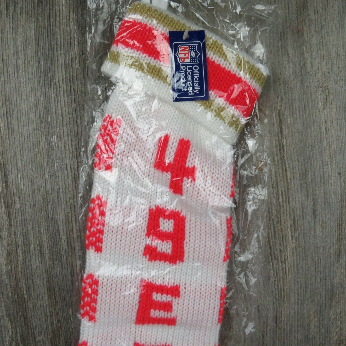 Vintage 49ers Christmas Stocking San Francisco NFL Knitted Knit Football st29 - At Grandma's Table