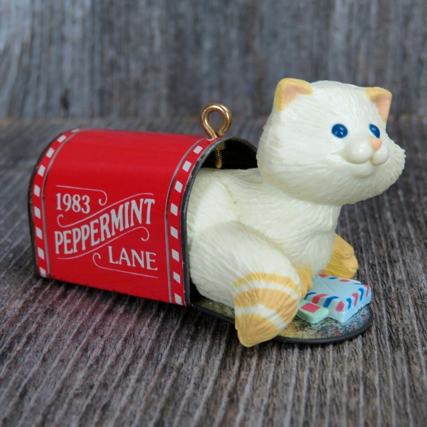 Cat in Mailbox Vintage Ornament Hallmark Ginger Kitty Kitten Peppermint Lane - At Grandma's Table
