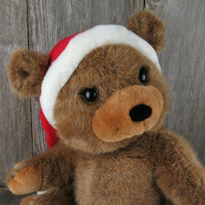 Vintage Teddy Bear Plush Christmas Icicles Russ Stuffed Animal Eyelashes Santa - At Grandma's Table