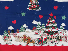 Load image into Gallery viewer, Vintage Apron Cut Sew Fabric Panel Christmas Holiday Blue Santa Butcher Country - At Grandma&#39;s Table