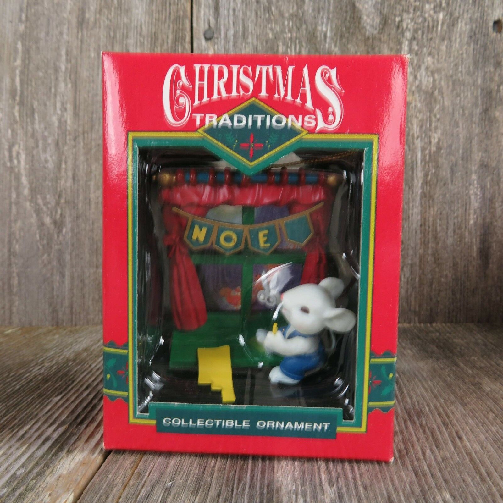 Vintage Mouse Mice Ornament Window Noel Banner Crafts Paper Enesco Lustre Fame - At Grandma's Table