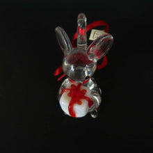 Load image into Gallery viewer, Vintage Mouse Mice Christmas Ornament Glass George Good Present Clear Figurine - At Grandma&#39;s Table