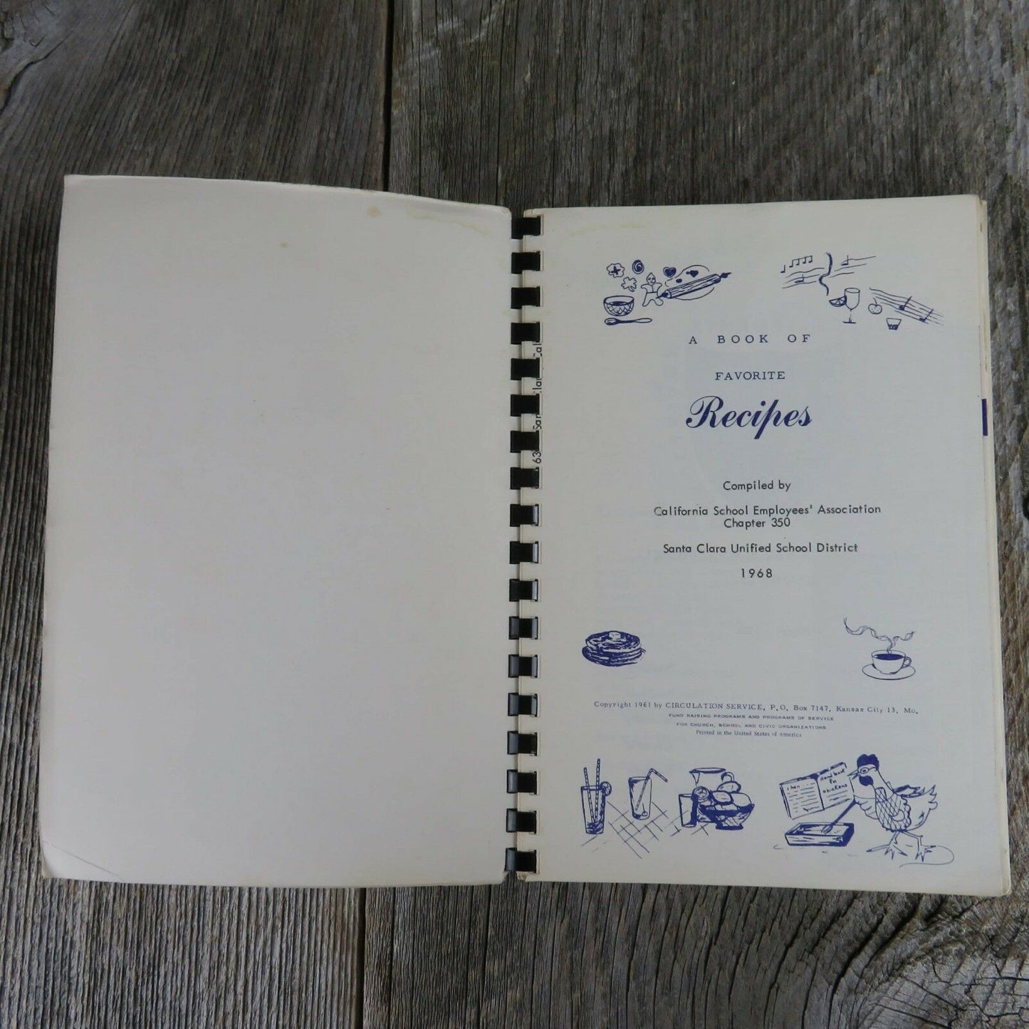 Vintage California Cookbook Santa Clara Unified School District CSEA 350 1968 - At Grandma's Table