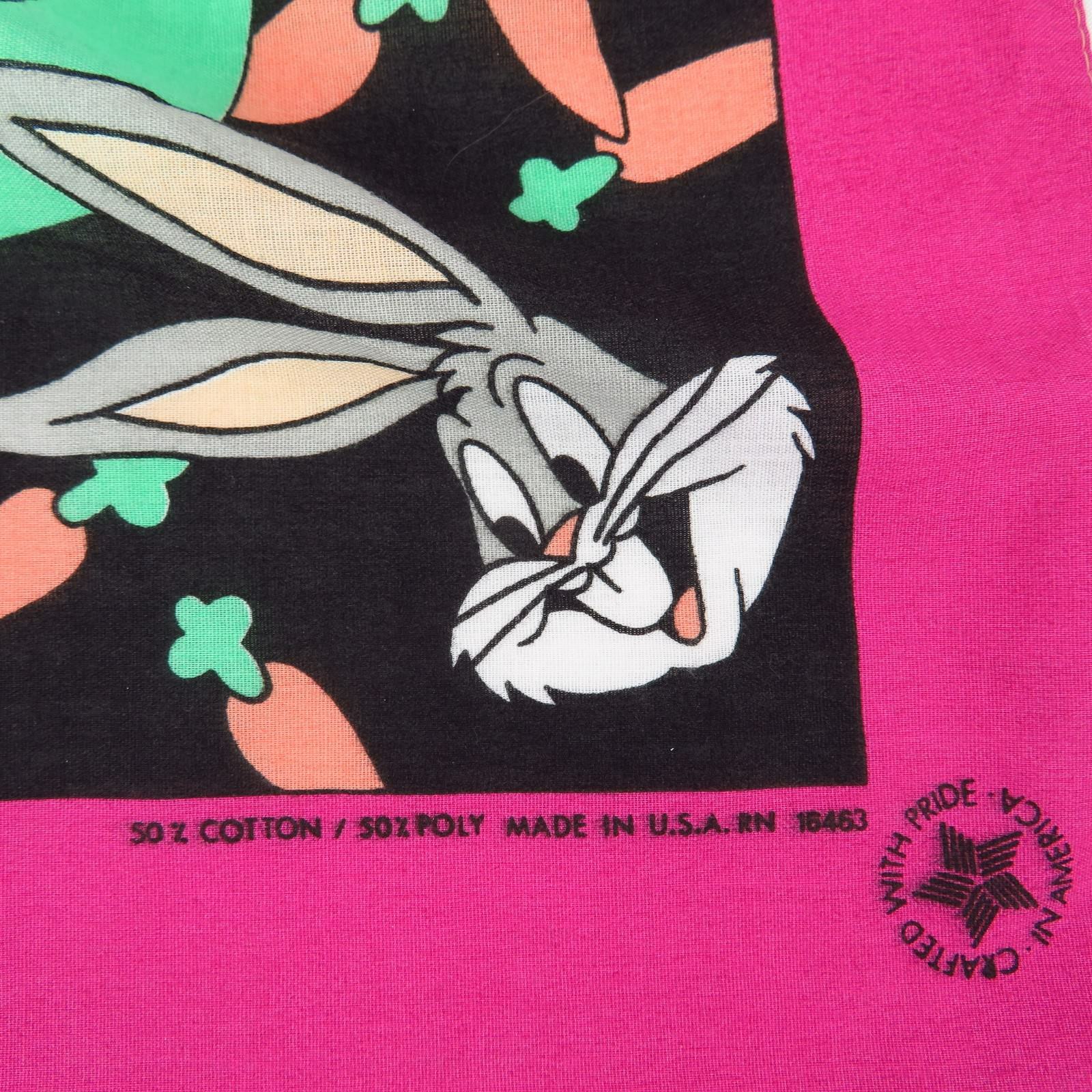 Vintage Bugs Bunny Bandana Scarf Carrots Head Neck Flag Wall Warner Brother - At Grandma's Table