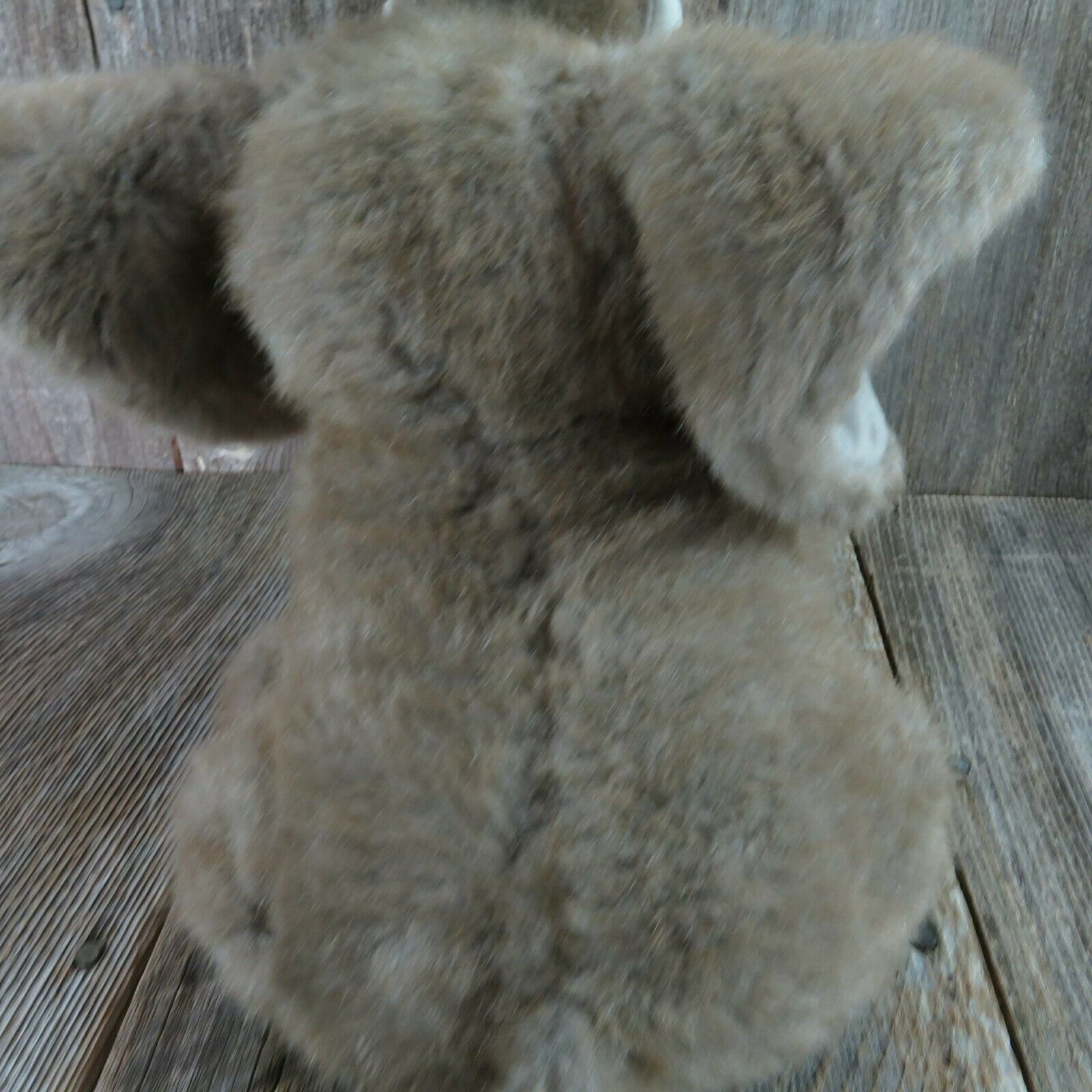 Vintage Elephant Plush Stuffed Animal Tusks Grey Sad Eyes Realistic Life Like - At Grandma's Table