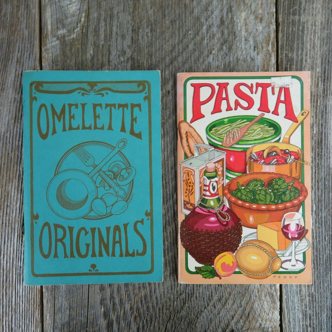 Vintage Cookbooks Set of 2 Lot Pasta by Irena Chalmers and Omelette Originals - At Grandma's Table