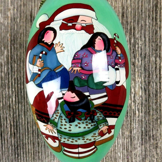 Mukluk Santa Claus Eskimo Christmas Ornament Ne Qwa Art Barbara Lavallee Native - At Grandma's Table