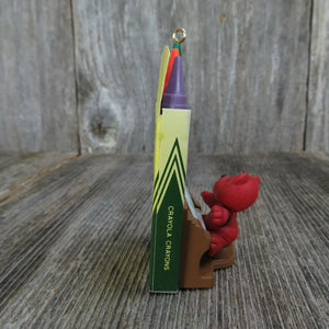 Vintage Teddy Bear Crayon Pipe Organ Ornament Hallmark Crayola Piano Carols 1991 - At Grandma's Table