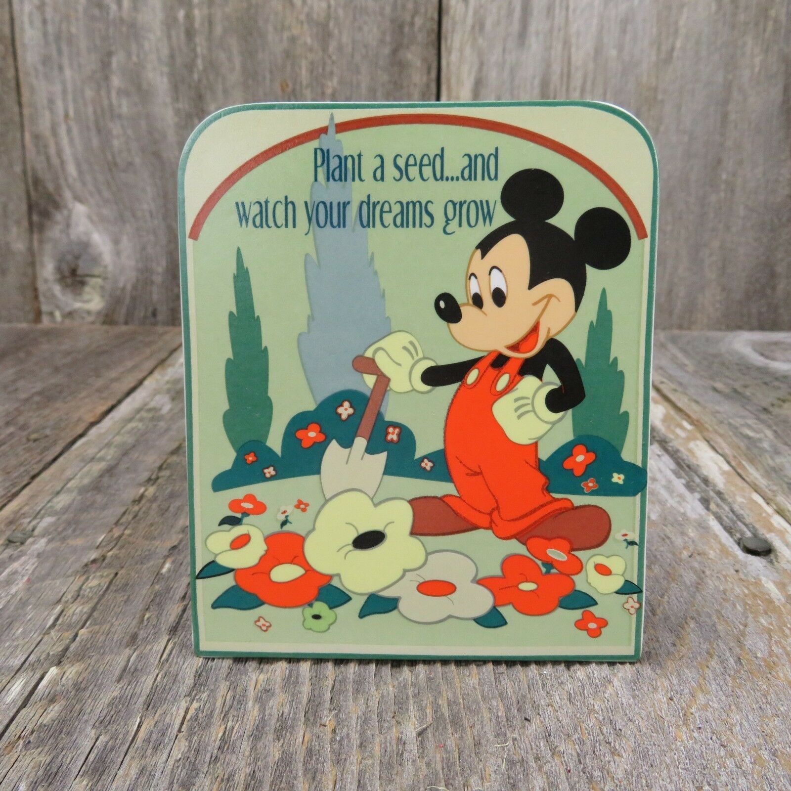 Mickie Mouse Plaque Sign Plant a Seed Dreams Grow Figurine Disney Enesco - At Grandma's Table