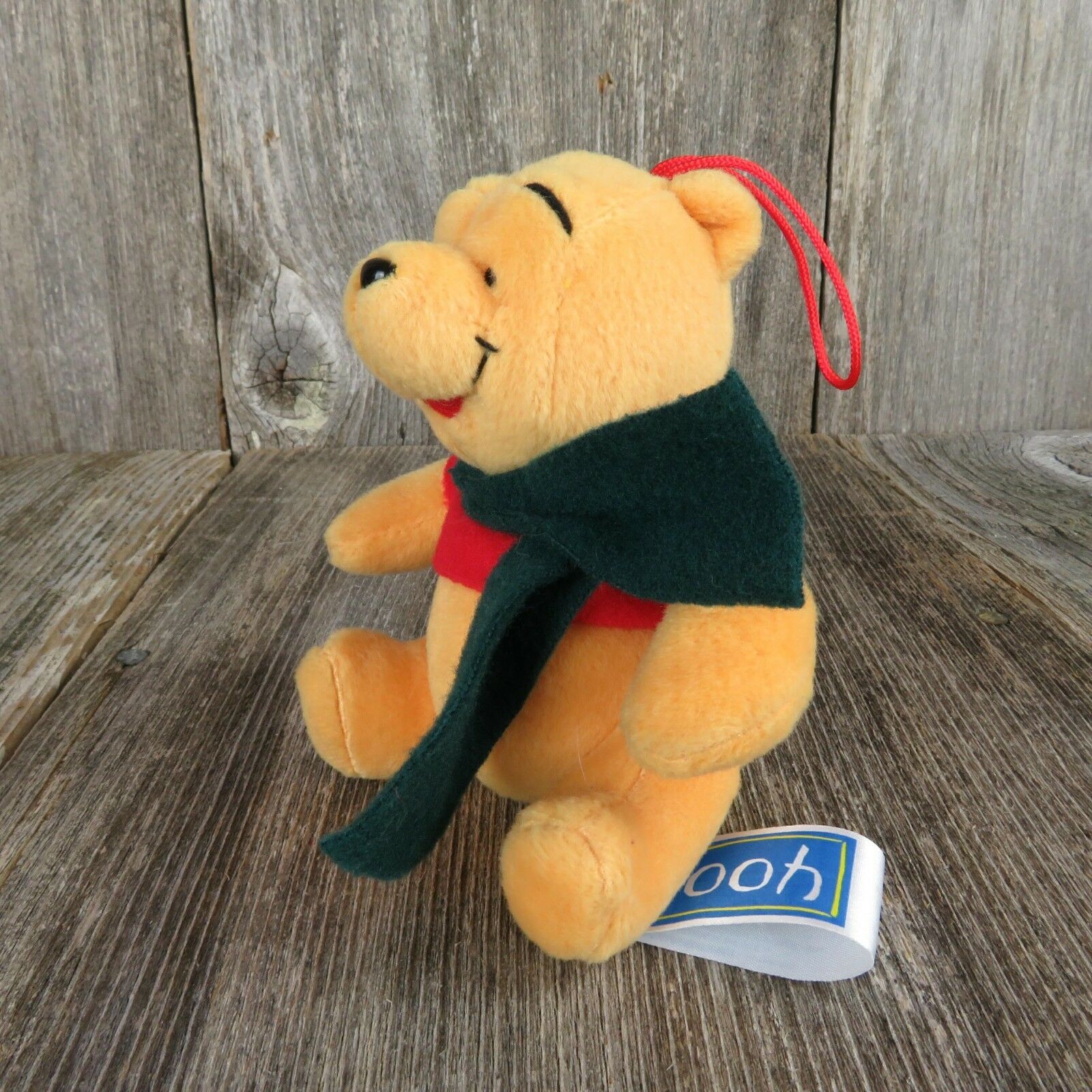 Disney Winnie the Pooh Ornament Plush Bear Stuffed Animal Christmas Scarf Teddy - At Grandma's Table