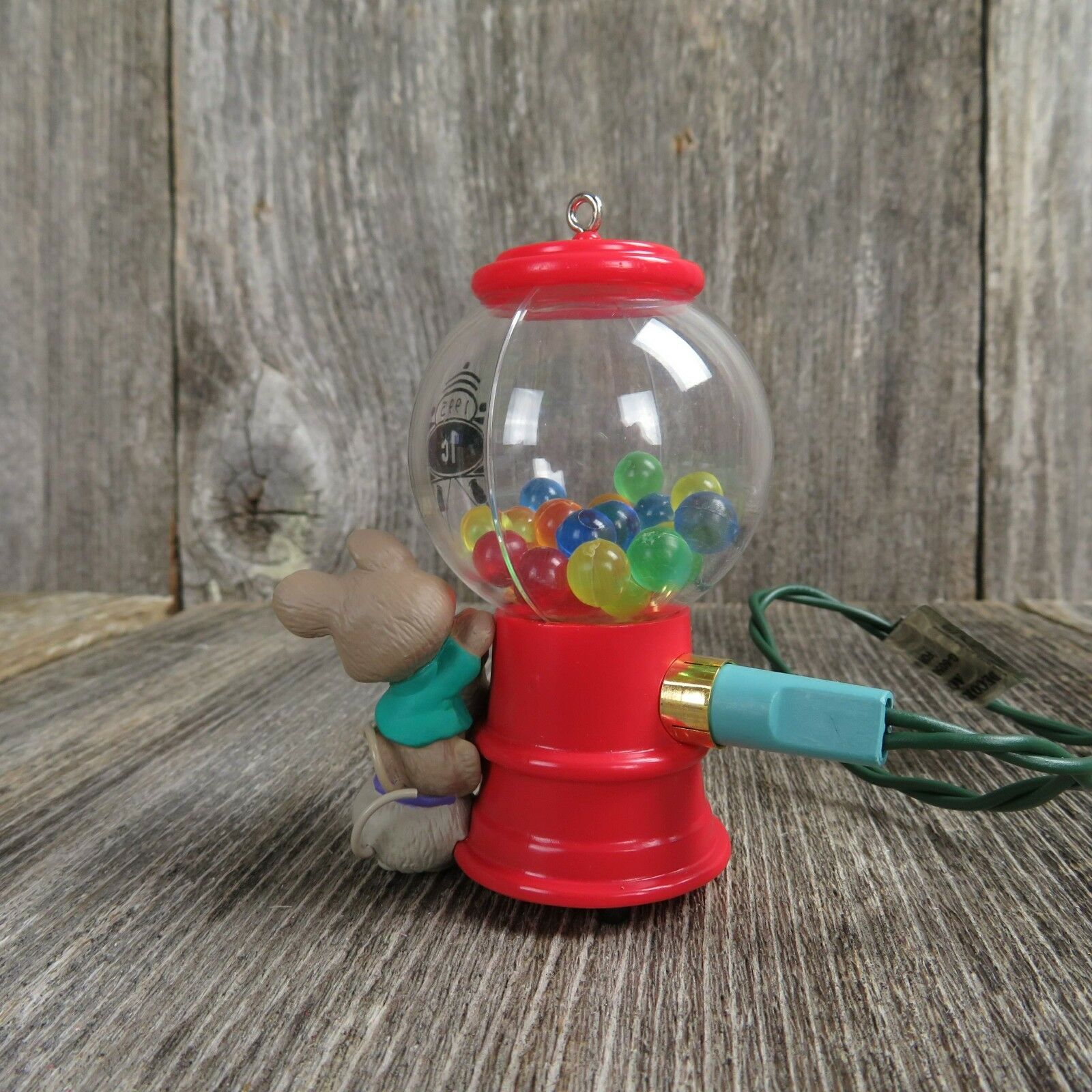 Vintage Mouse Goody Gumballs Christmas Ornament Candy Magic Gum Hallmark Light - At Grandma's Table