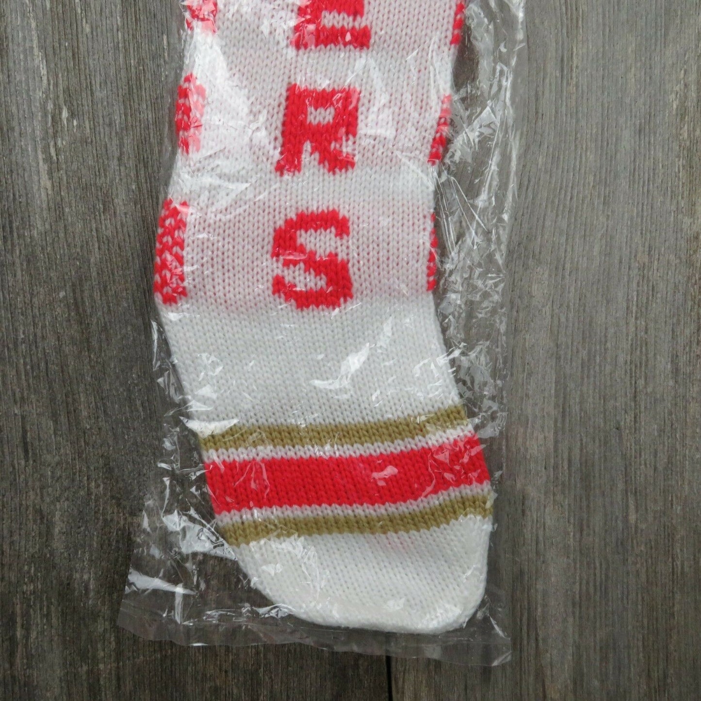 Vintage 49ers Christmas Stocking San Francisco NFL Knitted Knit Football st29 - At Grandma's Table