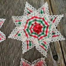 Load image into Gallery viewer, Vintage Star Flower Fabric Ornament Handmade Christmas Lace Poinsettia Lot Set - At Grandma&#39;s Table