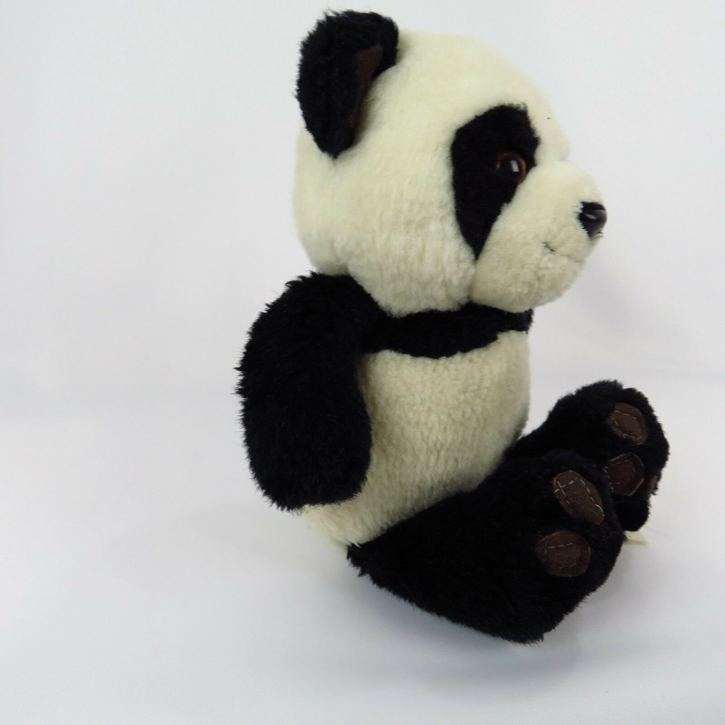 Vintage Panda Teddy Bear Plush Stuffed Animal Toy Doll Black White Brown - At Grandma's Table