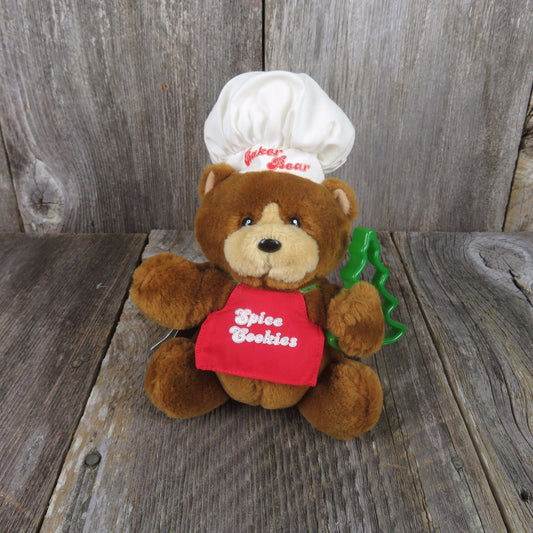 Vintage Teddy Bear Baker Plush Christmas Stuffed Animal Spice Cookies Mattel Emotions - At Grandma's Table
