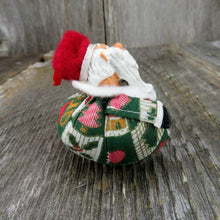 Load image into Gallery viewer, Vintage Santa Christmas Ornament Plush Stuffed Russ Wee Country Kins Red Green - At Grandma&#39;s Table