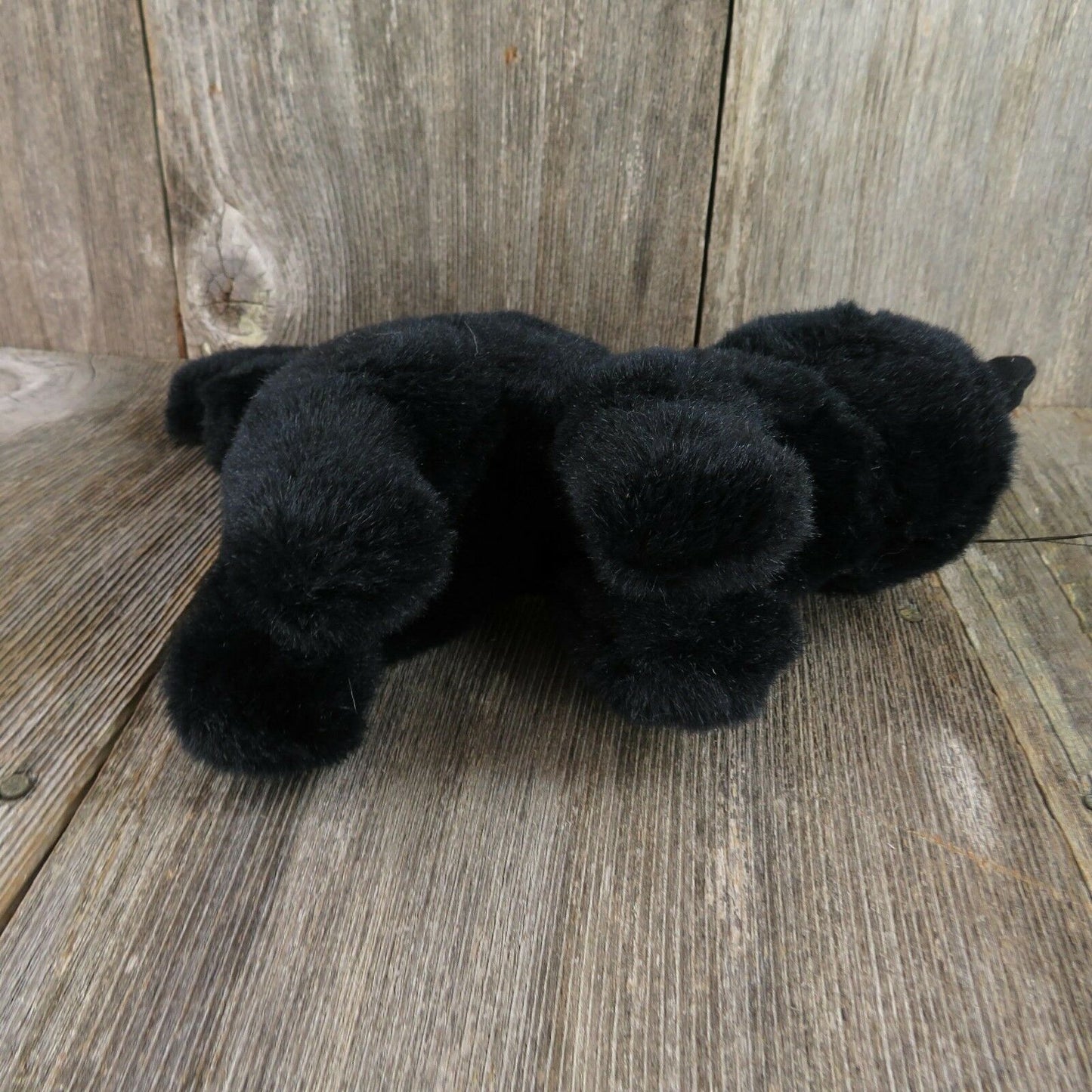 Vintage Black Cat Plush Chrisha Playful Kitten Kitty Stuffed Animal Halloween Arched 1980s - At Grandma's Table