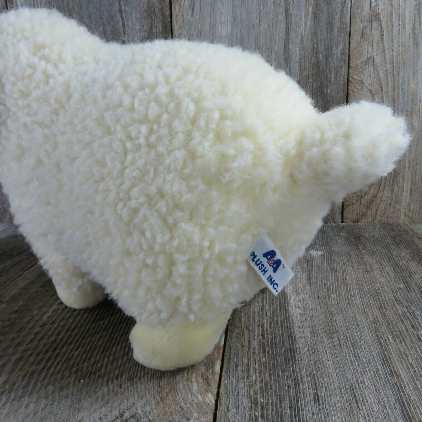 Vintage Sheep Plush Lamb Ram Sherpa Easter A&A Stuffed Animal Cream White - At Grandma's Table