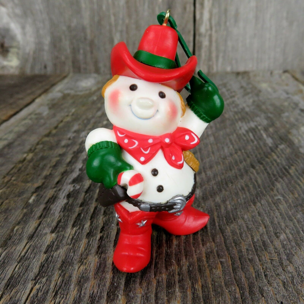 Cowboy Snowman Hallmark Keepsake Christmas Tree Ornament Vintage 1982 - At Grandma's Table