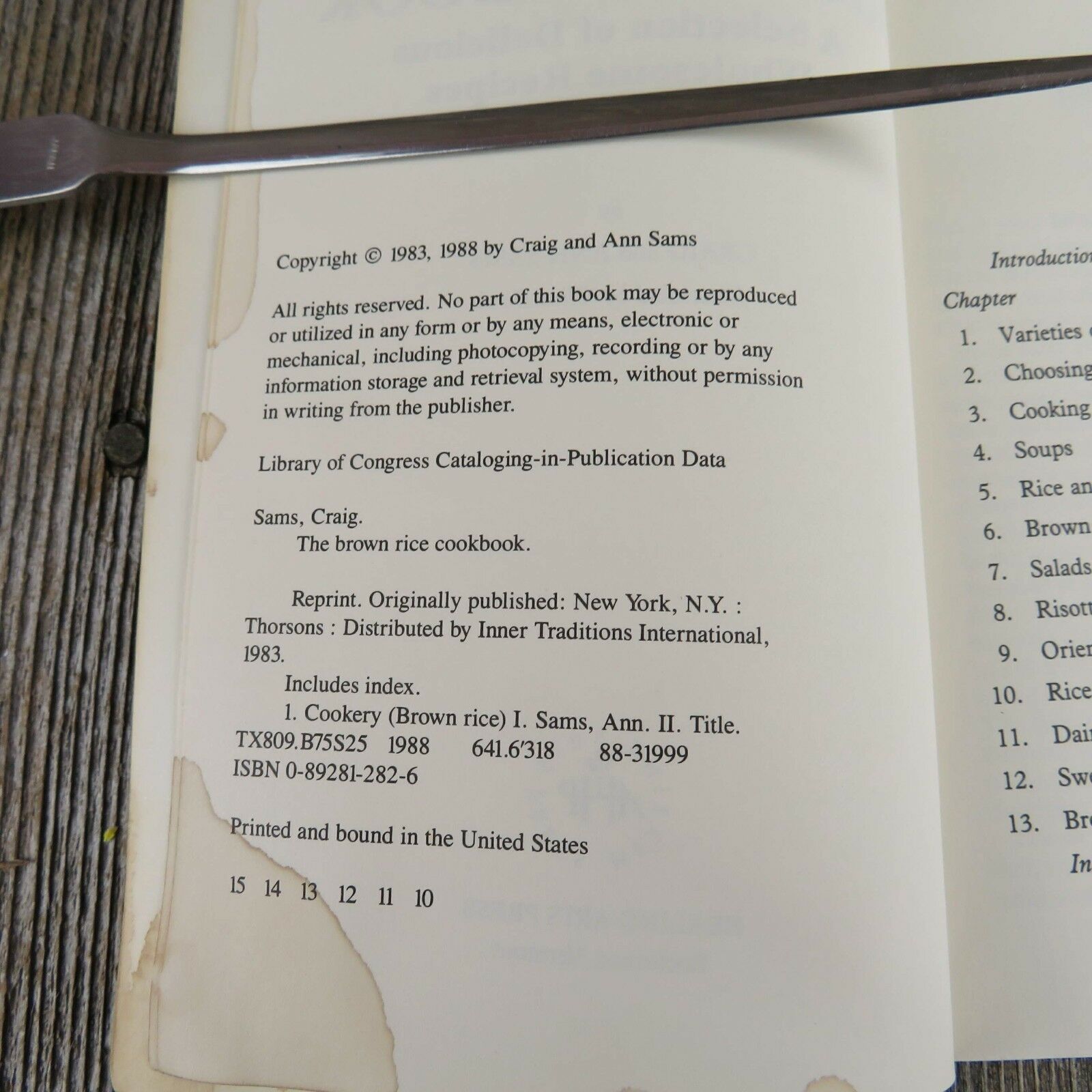 Vintage Vegetarian Cook Book The Brown Rice Cookbook Craig Ann Sams 1988 - At Grandma's Table