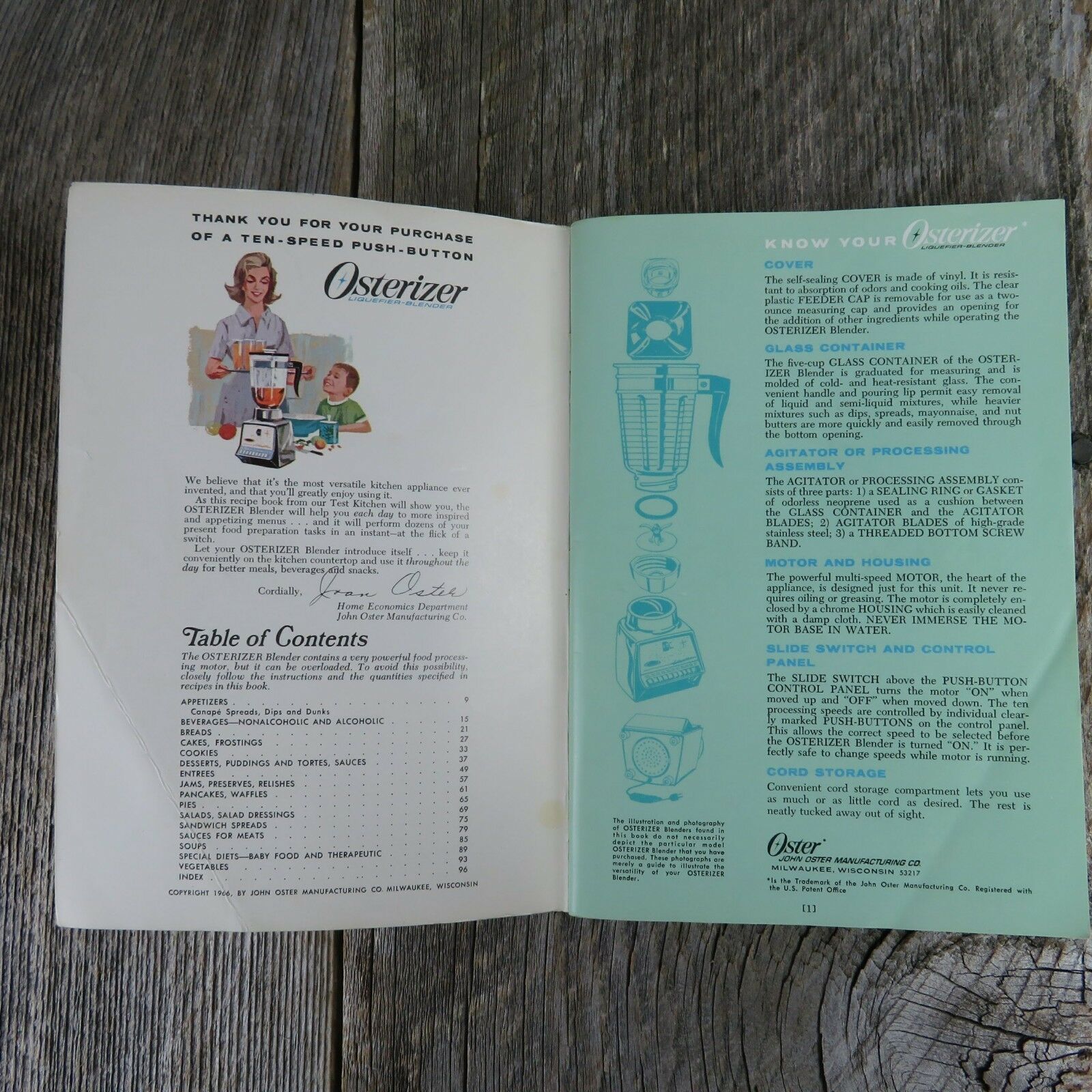 Spin Cookery Blender Cook Book 10 speed Push Button Pulse Matic Osterizer 1966 - At Grandma's Table