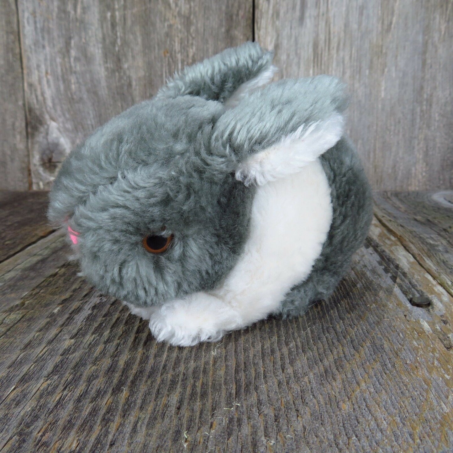 Vintage Bunny Rabbit Plush Stuffed Animal Hare Dakin Easter Gray White Korea - At Grandma's Table