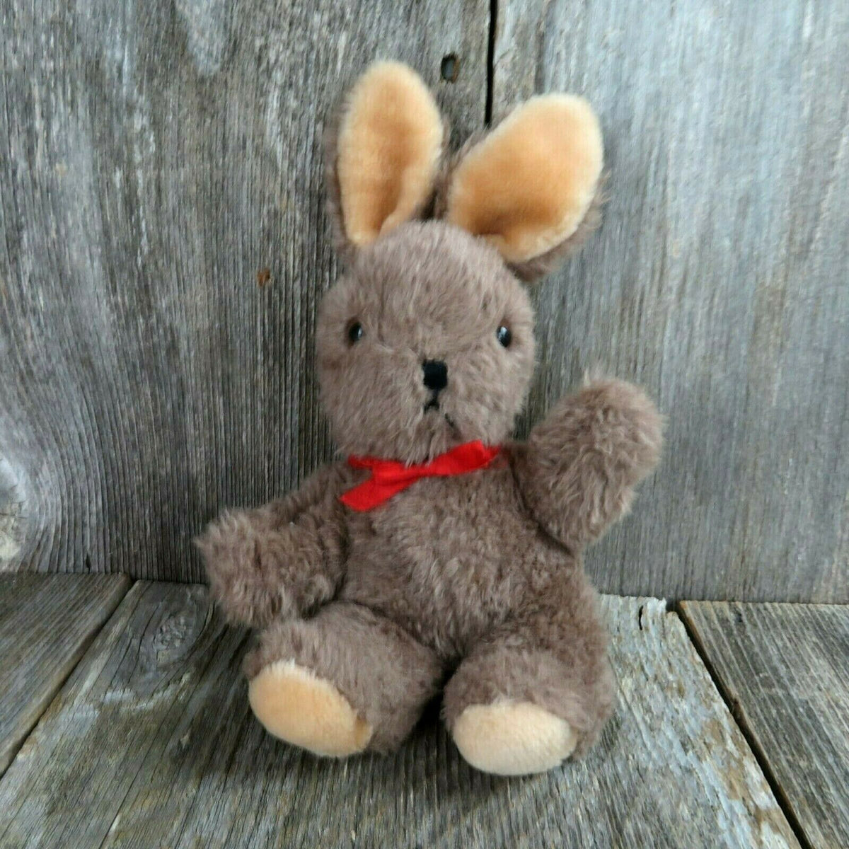 Vintage Bunny Rabbit Plush Gund Easter Stuffed Animal Brown Gray Sprin ...