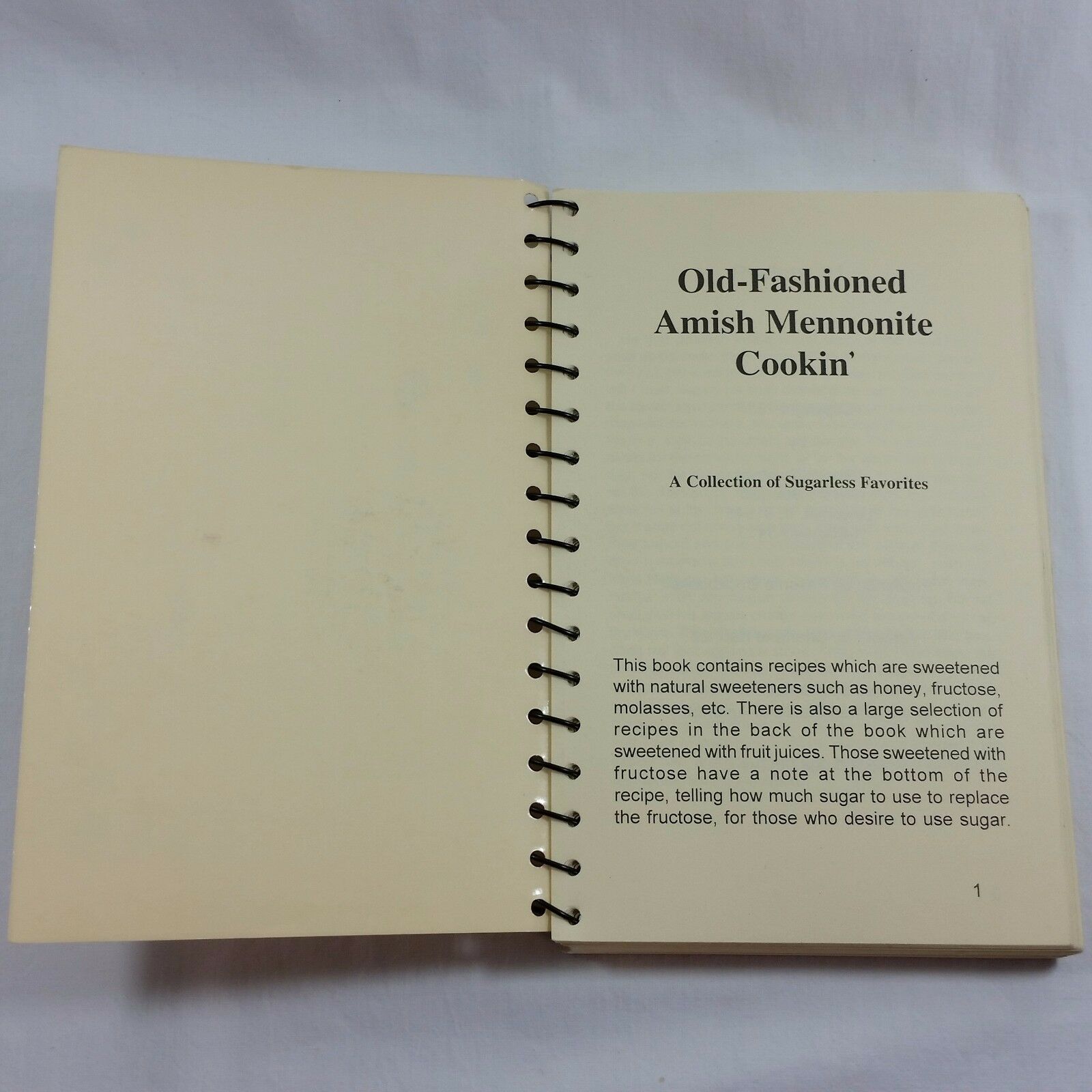 Vintage Sugarless Sugar Free Cookbook Old Fashioned Amish Mennonite Cookin 1995 - At Grandma's Table