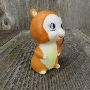 Vintage Squirrel Lefton Figurine Ceramic Bisque Cartoon Animal Anthropomorphic - At Grandma's Table