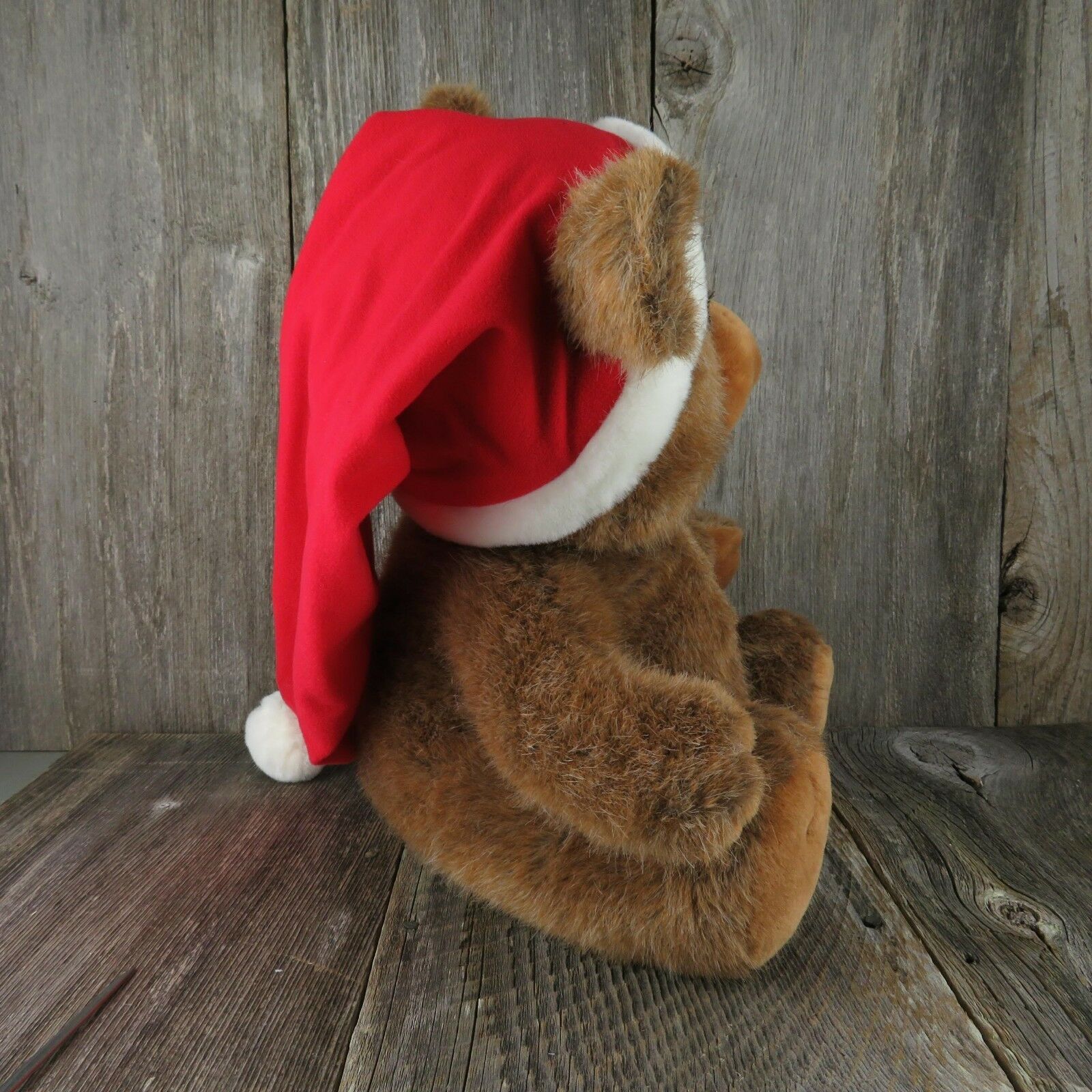 Vintage Teddy Bear Plush Christmas Icicles Russ Stuffed Animal Eyelashes Santa - At Grandma's Table