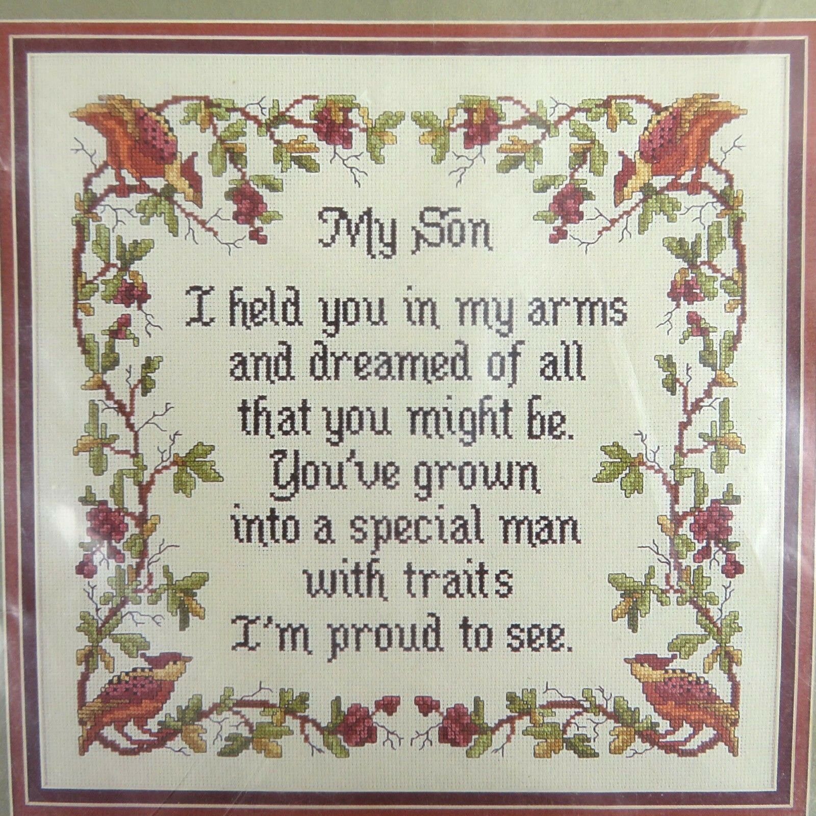 My Son Classic Cross Stitch Kit Tapestry Needlepoint Embroidery Cross My Heart - At Grandma's Table