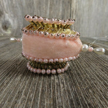 Load image into Gallery viewer, Beaded Ball Ornament Sequined Satin Vintage Egg Drop Handmade Christmas Pink - At Grandma&#39;s Table