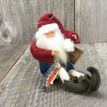 Load image into Gallery viewer, Fisherman Santa Claus Ornament Christmas TJ Santas Tina Mitchell Fish Fishing - At Grandma&#39;s Table