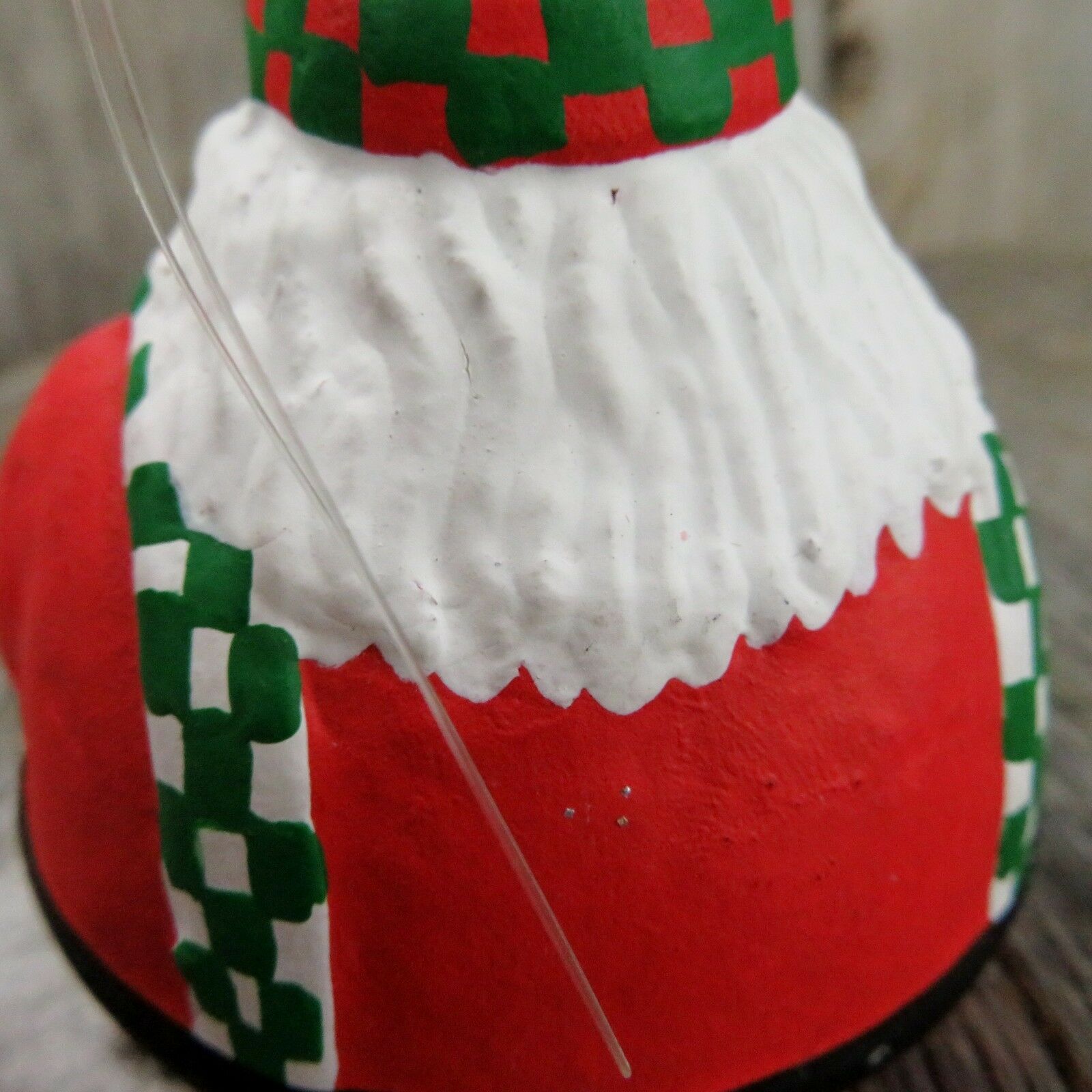 Santa Ball Christmas Ornament Department 56 Bisque Porcelain Ceramic Red Bear - At Grandma's Table