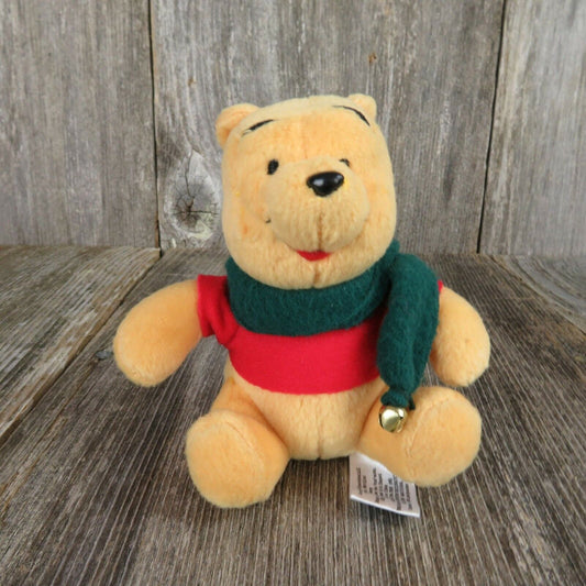 Winnie the Pooh Ornament Plush Disney Stuffed Bear Animal Christmas Scarf Teddy - At Grandma's Table