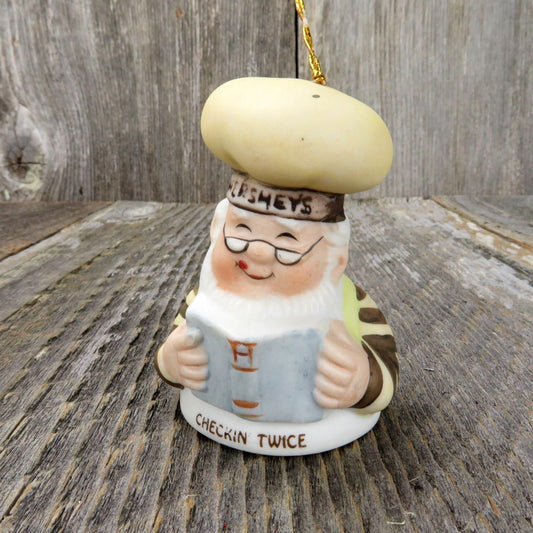 Vintage Hershey Christmas Ornament Bell Baker Porcelain Ceramic Chocolate - At Grandma's Table