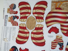 Load image into Gallery viewer, Rooster Dolls Cut Sew Fabric Panel Patriotic Yankee Doodle Daisy Kingdom July 4 - At Grandma&#39;s Table
