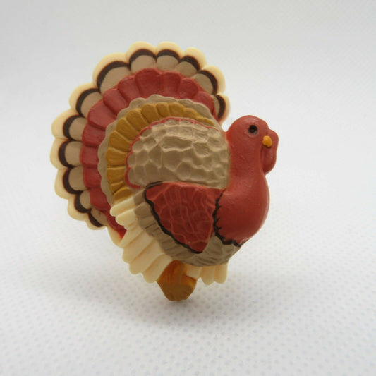 Vintage Turkey Pin Brooch Thanksgiving Fall Hallmark Plastic Holiday - At Grandma's Table