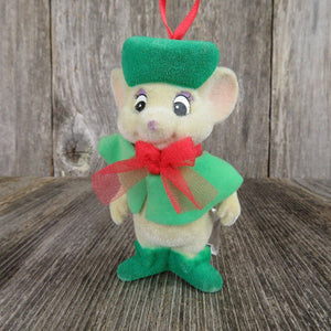 Vintage Mouse Ornament Rescuers Disney Miss Bianca Christmas Flocked Girl - At Grandma's Table