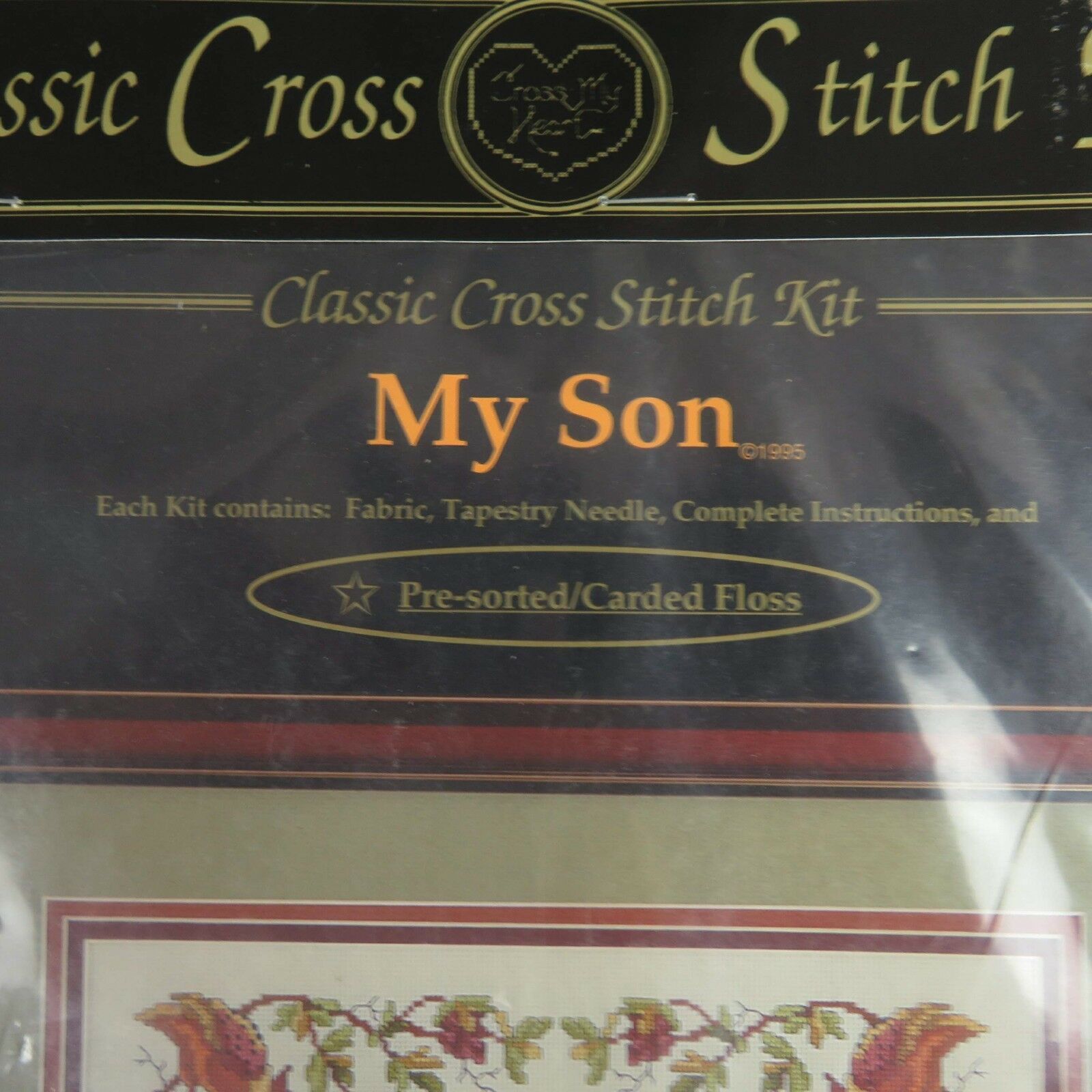 My Son Classic Cross Stitch Kit Tapestry Needlepoint Embroidery Cross My Heart - At Grandma's Table