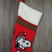 Load image into Gallery viewer, Vintage Snoopy Christmas Stocking Hallmark Knitted Knit Red 1958 Ambassador st27 - At Grandma&#39;s Table