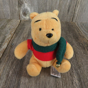 Winnie the Pooh Ornament Plush Disney Stuffed Bear Animal Christmas Scarf Teddy - At Grandma's Table