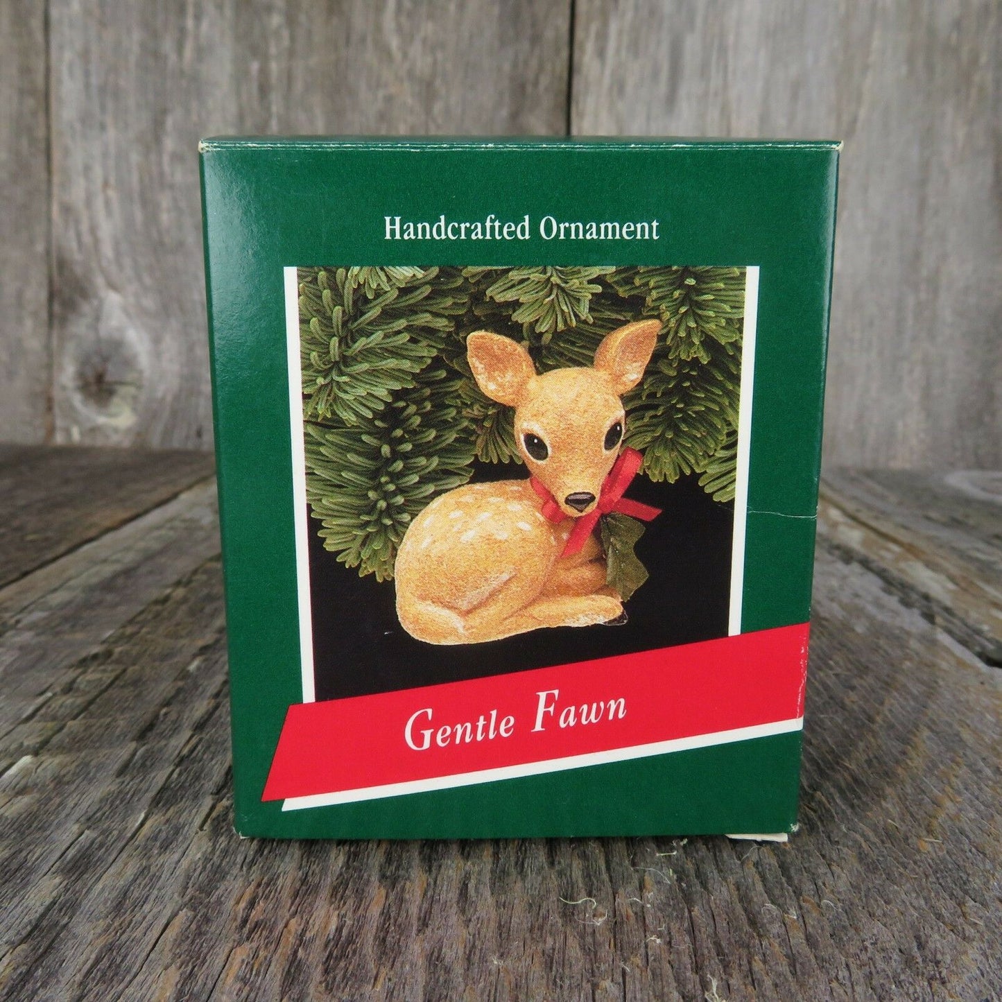 Vintage Flocked Deer Ornament Gentle Fawn Hallmark Keepsake Christmas Tree 1989 - At Grandma's Table